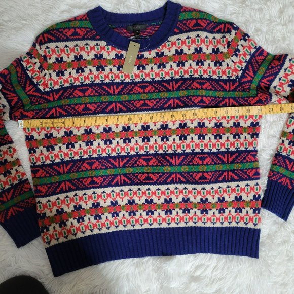 NWT J. Crew Fair Isle 100% Lambs Wool Crewneck Sweater - Size XS - Picture 11 of 11